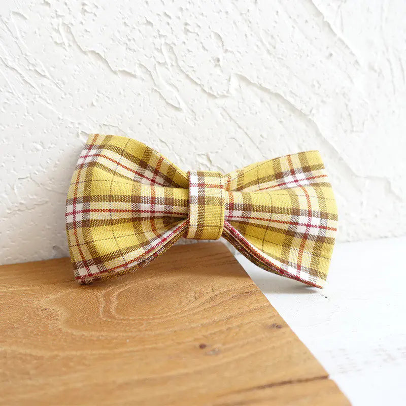 Chic Lattice Bow Pet Collar